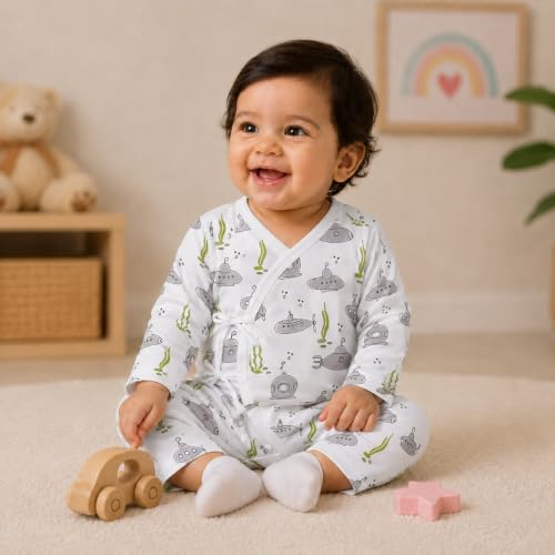 Image of The Mom Store Baby Romper Jabla Style Combo For Boys And Girls | Cotton | Soft Infant Bodysuit | Trendy Stylish Sleepwear For Newborn Baby | Printed | Unisex Comfortable Everyday Baby Wear
