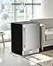 Upstreman 24 Inch Outdoor Refrigerator, Under Counter Refrigerator with Stainless Steel Door, Weatherproof, LED Light, Built-in or Freestanding Beverage Fridge for Home, Patio or Commercial Use-BR50