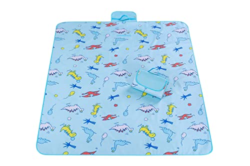 HNDXLHH Coperta Picnic Impermeabile Dinosauro Blu Telo Picnic Comodo E Morbido,Tovaglia Pic Nic Pieghevole Leggero,Coperta Da Picnic,Picnic Blanket Per Parchi, Spiagge E Viaggi