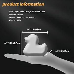 edenfuax Punk Duck Goth Resin Duck Garage KitsUnique Gothic Gifts CollectiblesVinyl Rubber Novelty Ornament Dark Satanic Duck Figurine for Desktop Home Halloween Decor Satan Duck