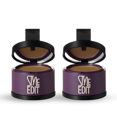 Image of Style Edit Root Touch Up Powder | Temporary Hair Color for Gray Roots and Thinning Hair | Salon-Quality, Transfer-Resistant Hair Concealer | Light Brown, 0.13 oz (Pack of 2)
