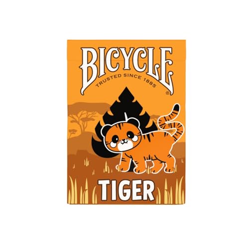 Image of Bicycle Tiger Playing Cards - Cute and Collectible Bengal Tiger Inspired Toys Deck of Card Game for Family Game Night
