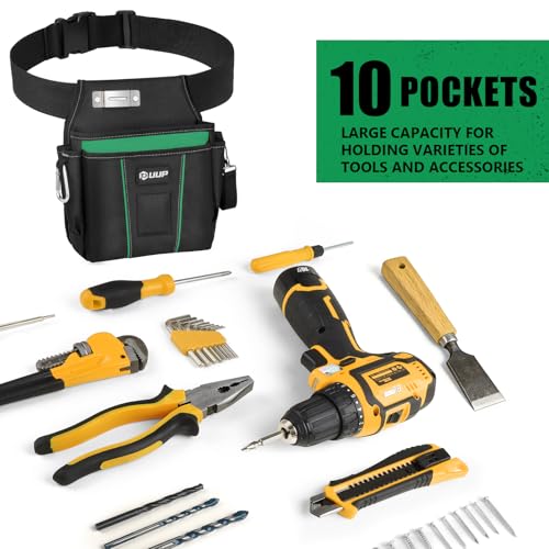 Image of UUP Tool Belt for Men, 10 Pockets Magnetic Tool Pouch Heavy Duty Toolbelt