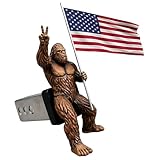 Funny Patriotic Sasquatch Trailer Hitch Cover-2 Inch Receiver Truck Hitch Accessory,Cool Patriotic Car Decor for Pickup,SUVs,Trucks,Jeeps,Heavy Duty Outdoor Bigfoot Trailer Hitch with USA Flag