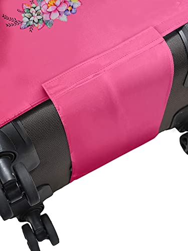 Image of Cortina Abstract Design 65 Cm 24 Inch Polyester-Spandex Eco-Friendly Hard-Sided 4 Wheels Spinner Travel Suitcase Protective Cover Luggage Protectors Anti Scratch Pack Of 1 (Pink)