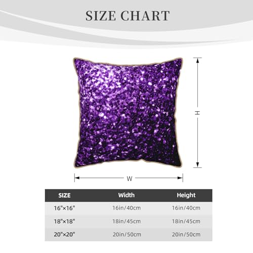 Housse de coussin velours doux confortable violet à paillettes - 5