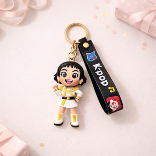 Image of Wanna Party Kpop Demon Hunters Cartoon Keychains, Zoey Keychain for Boys and Girls, Cute Backpack Key Chain Accessories Wristlet chain Return Gift Items for Boys & Girls