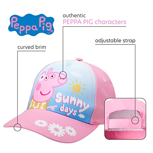 Hasbro Peppa Pig Baseball Cap – Girls Peppa Pig Curved Brim Snap-Back Hat (2 Pack), Size Age 2-4, Blue/Pink2
