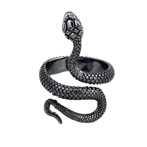 Rings For Men Snake Serpent Adjustable Snake Ring Black For Unisex-image-9