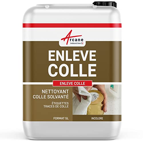 Enlève Colle Puissant - Décolle Étiquettes, Autocollant, Adhésif, Silicone - Dissolvant Colle Forte Multi-Surfaces sans Trace - 5 L - ARCANE INDUSTRIES