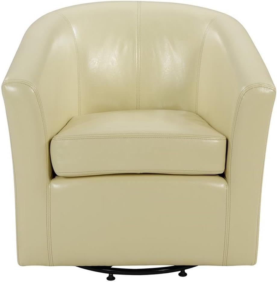 New Pacific Direct Hayden Swivel Bonded Leather Tub Chair,Beige