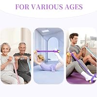 Pedal Resistance Band with Handle, Upgraded 6-Tube Exercise Bands (Purple) — image 8