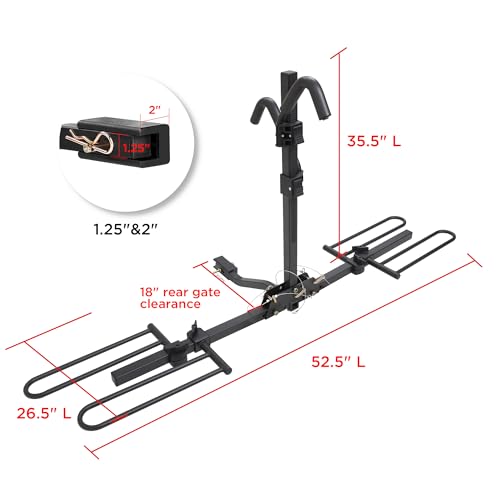 Image of Young 2 Bike Rack Hitch Mount Foldable Platform Style, Bicycle Carrier for Cars SUVs Trucks Vans, 80 lbs. Capacity