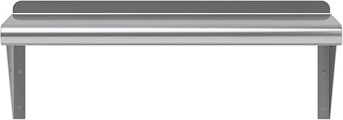 Miniatura 4 de AmGood Estante de pared de acero inoxidable de 10 x 24 pulgadas | Estantería de metal | Garaje, lavandería, almacenamiento, cuarto de servicio |