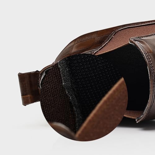 Men's Print Leather Elastic Band Chelsea Boots Retro Pointed Tip Slip On Wearable Non Slip On Chukka Ankle Boots For Business Formal Work Casual Dress Boots4