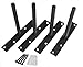 4 Pcs 6" Heavy Duty Black Solid Steel Floating Shelf Bracket Blind Shelf Supports - Hidden Brackets for Floating Wood Shelves - Concealed Blind Shelf Support – Screws and Wall Plugs Included