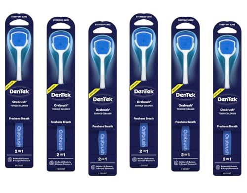 Dentek Orabrush Tongue Cleaner (Colors May Vary) Pack of 6