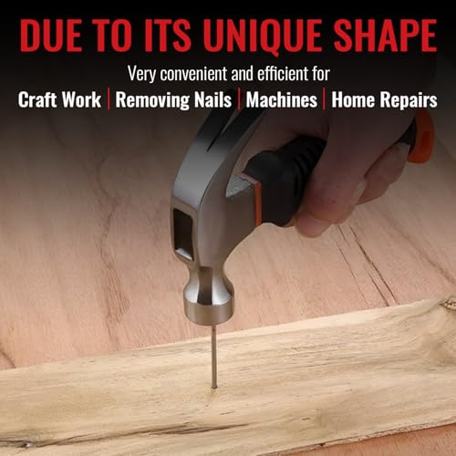 Image of Spartan 5-in-1 Multi-Purpose Screwdriver Kit with Mini Claw Hammer | Forged Carbon Steel Head | Non-Slip Rubber Grip Handle | Stubby Hammer & Screwdriver Set for Woodworking, DIY & Household Repair