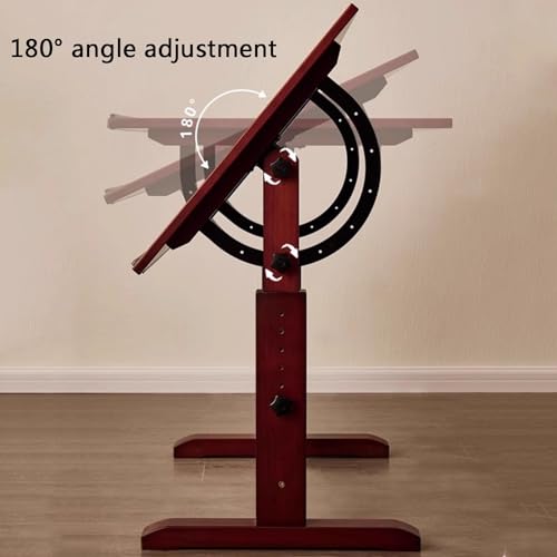 Mesa de dibujo ajustable con mesa inclinable y regla cuadrada en T para obras de arte y escritura - imagen 4