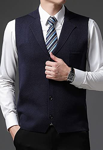 yoeasy Men's Cashmere Wool Blended Button Vest Relax Fit Lightweight V-Neck Sweater Cardigan Sweater2
