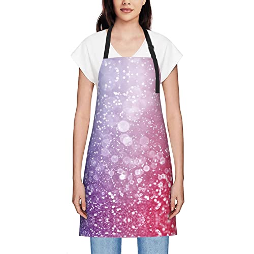 Uniond Glitter Sequin Spot Printed Waterproof Cooking Apron Adjustable Neck Chef Apron Suitable For Bbq Kitchen Coffee Shop #TOP5