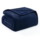 Exclusivo Mezcla Kuscheldecke Fleece Decke Bettüberwurf, Superweiche & Warme Sofadecke Wohndecke für Ganzjahreszeit, Plüsch & Leicht, 220 x 240 cm, Marineblau