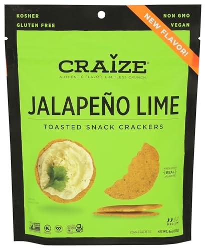 Craize, Crackers Toasted Corn Jalapeno Lime, 4 Ounce