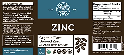 Global Healing Latero-Flora & Zinc Kit - Vegan Probiotic Supports Candida Cleanse & Strengthens Gut And Organic Liquid Supplement Drops Support Immune System & Cell Growth - 60 Capsules & 2 Fl Oz #TOP4