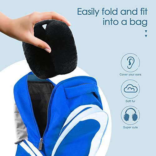 Fsteoe Women Winter Ear Muffs Foldable Girl Ear Warmer Fashion Furry Earmuff Soft Ear Cover Cold Weather (K-Khaki) #TOP3