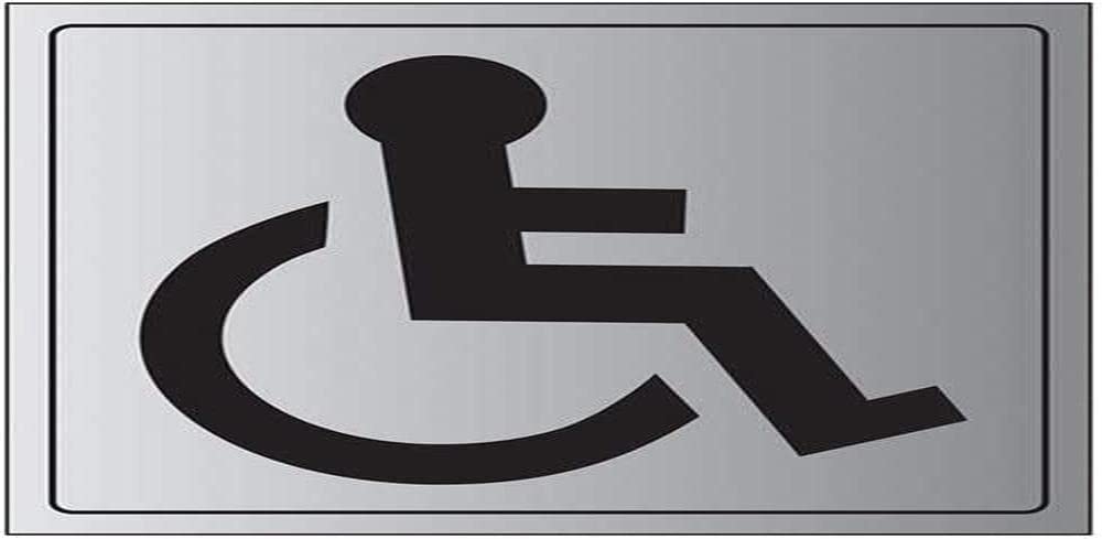 V Safety General Door-Disabled Toilet Sign - 200mm x 200mm - Self Adhesive Alu Effect