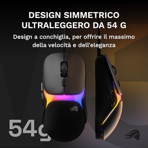 Gaming - Model O3 mouse da gaming cablato: ultraleggero (54 g), switch ottici da 130M di clic, sensore BAMF 3.0 30K DPI, tracciamento 750 IPS, accelerazione 50 G, per ogni impugnatura - Nero - Mouse gaming - Immagine 4