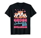 Ich werde große Schwester von Zwillingen 2025 Design, das beste Geschenk für die große Tochter, die demnächst ein Geschwisterchen bekommt. Perfekt als Geschenk von der werdenen Mutter für ihr kleines Mädchen um das neue Baby anzukündigen.