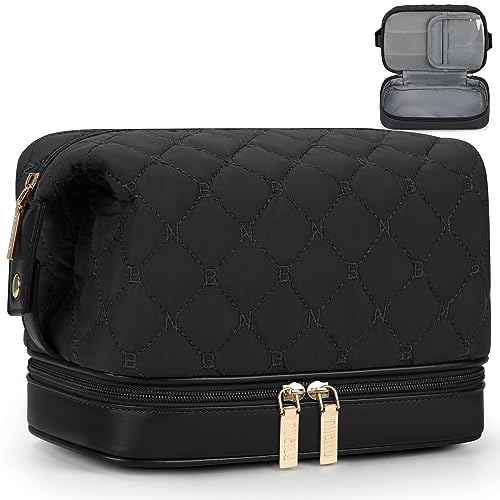NUBILY Kosmetiktasche Make Up Tasche Doppelschicht Kulturtasche Damen...