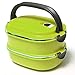 CHEJHUA Próżniowa uszczelka układanie w stos izolowane pudełko na lunch ze stali nierdzewnej izolacja termiczna Bento pudełko z podwójnym uchwytem pojemnik na lunch (kolor: Zielony + 2 warstwy)