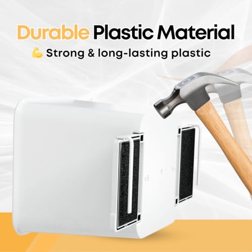Image of Car Trash Can with Stability Wings - Leakproof Portable Garbage Bin for Fabric & Rubber Mats - Compact Durable Plastic Auto Organizer for Cars, SUVs, Trucks (White, Small)