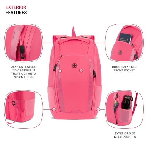 Mochila para portátil SwissGear 8118, rosa, hasta 14 pulg. miniatura 3