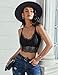 Avidlove Women's Lace Bralette Sexy Camisoles Strap Crop Top Bra A-Black