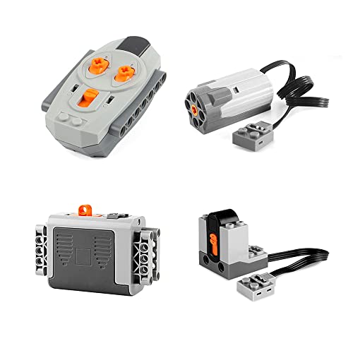 Image of 4PCS Power Function Motor Set, Small Speed Remote Control&Battery Pack Motor Kit, Compatible with Lego Technic Sets, Electric Functions Motors and Gears, Kids&Adults