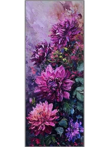 Peinture Diamant Fleur Vintage pour Salon | Décoration Murale Maison 120x40cm