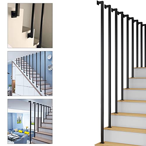 MNYDXY Black Decorative Industrial Wind Handrail Square Tube | Seguridad Sin Deslizamiento Guardarrils L Tipo Galvanizado Tubería Ranaria Corredor Attic Paso Cerca (Size : 30cm)