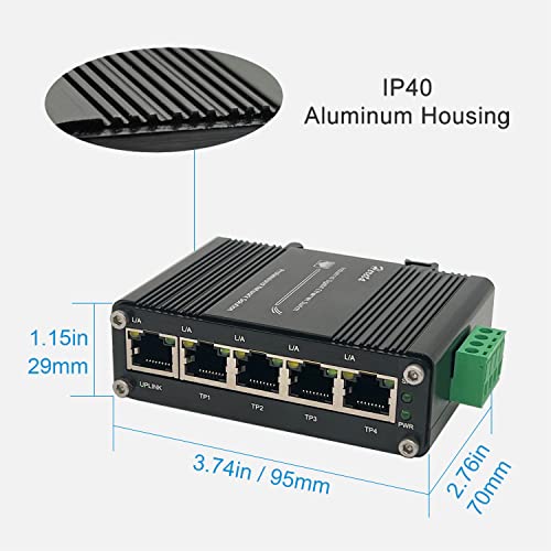 Mini interruptor industrial de 5 puertos Gigabit Ethernet 10/100Mbps medio/dúplex completo y dúplex completo de 1000Mbps