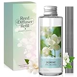 Scent-Hi Reed Diffuser Refill 200ml - Jasmine Scented Refill for Reed Diffuser - Home Fragrance for Bedroom, Spa, Living Room