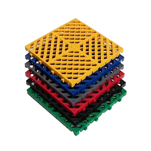 Genérico Baldosas modulares entrelazadas de 4/10/16/20 Piezas – Tapetes de Drenaje de 40x40x3 cm para lavaderos de Autos, baños, garajes y Campos Deportivos – Baldosas Antideslizantes de instalación