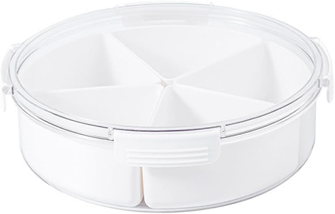 Garneck Compartment Dried Fruit Storage Container Lid Snack Holder for Fruits Nuts and Candy for Home Kitchen Picnics and Parties