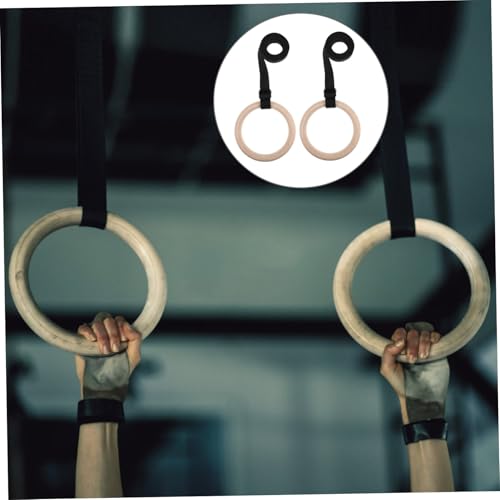 Anillas de gimnasia de madera con hebilla ajustable para entrenamiento miniatura 5