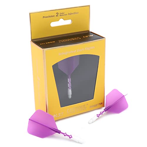 Cuesoul Rost T19 Integrated Dart Shaft And Flights 28Mm Purple Big Wing Shape-Say Goodbye To Falling Dart Flight #TOP3