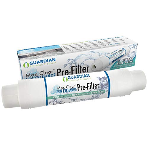 Guardian Filtration Products, Max Clear Ion Exchange Pre-Filter, Garden Hose Filter, Removes Metal, Minerals, Calcium, Fill Pools & Spas