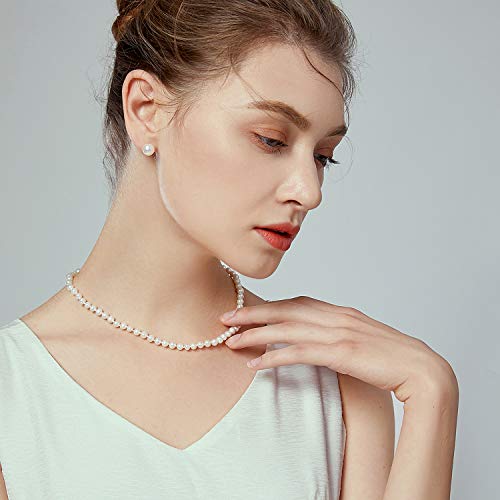 White Freshwater Cultured Pearl Necklace for Women in 18 Inch Princess Length3