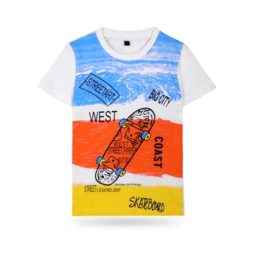 Image of T2F Boy's Cotton Printed Regular Fit T-Shirt (Pack of 6)