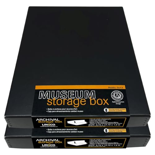 Lineco Museum Archival Storage Box, 9.75x12.75x1.5 in. Drop Front Design. ...